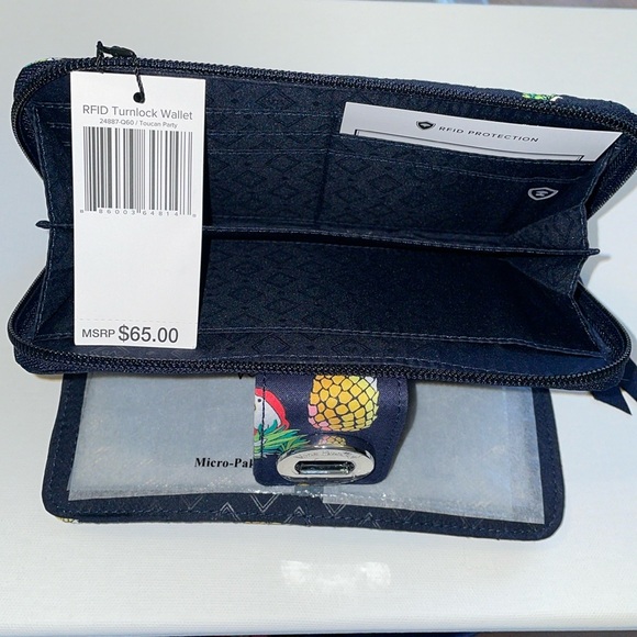 Vera Bradley Turn lock Wallet RFID
Protection Pineapple Toucan Party NWT - Picture 5 of 7